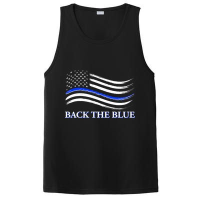 Back The Blue Thin Blue Line USA Flag PosiCharge Competitor Tank