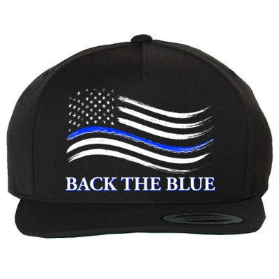 Back The Blue Thin Blue Line USA Flag Wool Snapback Cap