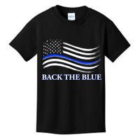 Back The Blue Thin Blue Line USA Flag Kids T-Shirt
