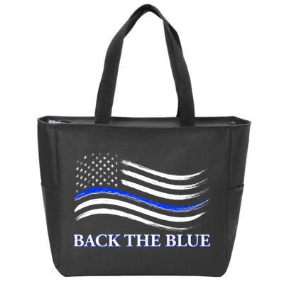 Back The Blue Thin Blue Line USA Flag Zip Tote Bag