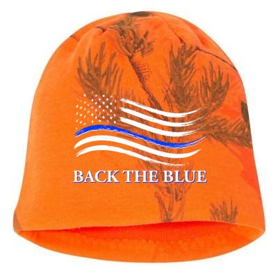 Back The Blue Thin Blue Line USA Flag Kati - Camo Knit Beanie