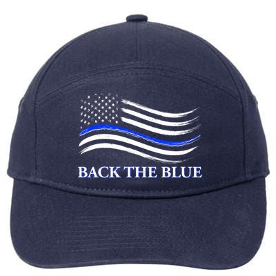 Back The Blue Thin Blue Line USA Flag 7-Panel Snapback Hat