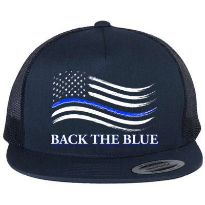 Back The Blue Thin Blue Line USA Flag Flat Bill Trucker Hat