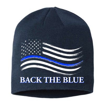 Back The Blue Thin Blue Line USA Flag Sustainable Beanie