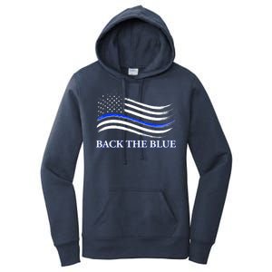 Back The Blue Thin Blue Line USA Flag Women's Pullover Hoodie