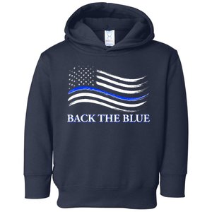 Back The Blue Thin Blue Line USA Flag Toddler Hoodie