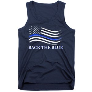 Back The Blue Thin Blue Line USA Flag Tank Top