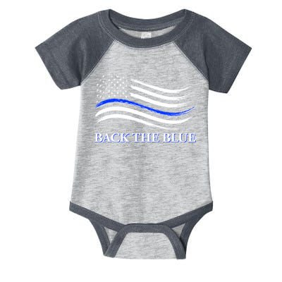 Back The Blue Thin Blue Line USA Flag Infant Baby Jersey Bodysuit