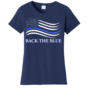 Back The Blue Thin Blue Line USA Flag Women's T-Shirt