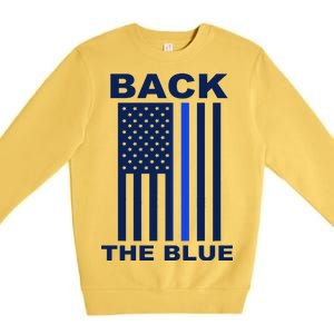 Back The Blue US Thin Line Support Cops Premium Crewneck Sweatshirt