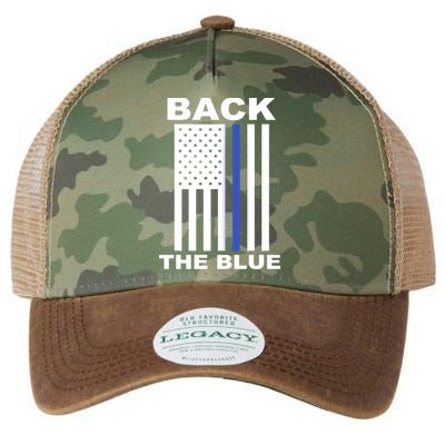 Back The Blue US Thin Line Support Cops Legacy Tie Dye Trucker Hat