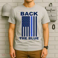 Back The Blue US Thin Line Support Cops T-Shirt