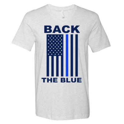 Back The Blue US Thin Line Support Cops V-Neck T-Shirt