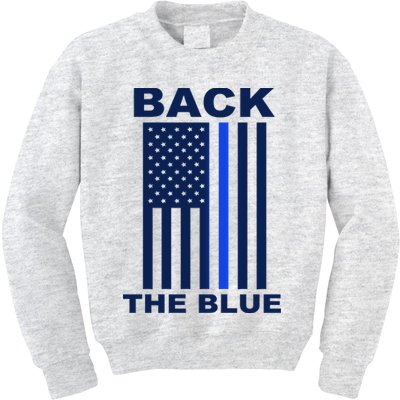 Back The Blue US Thin Line Support Cops Kids Sweatshirt