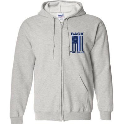 Back The Blue US Thin Line Support Cops Full Zip Hoodie