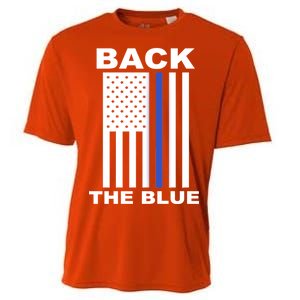 Back The Blue US Thin Line Support Cops Cooling Performance Crew T-Shirt