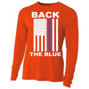 Back The Blue US Thin Line Support Cops Cooling Performance Long Sleeve Crew