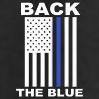 Back The Blue US Thin Line Support Cops Garment-Dyed Fleece Hoodie