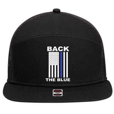 Back The Blue US Thin Line Support Cops 7 Panel Mesh Trucker Snapback Hat