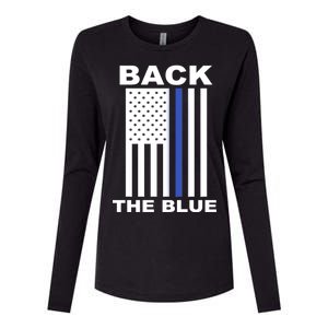 Back The Blue US Thin Line Support Cops Womens Cotton Relaxed Long Sleeve T-Shirt