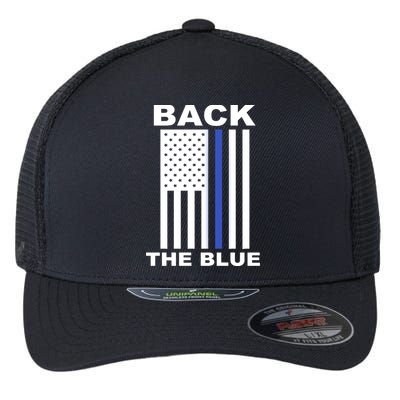 Back The Blue US Thin Line Support Cops Flexfit Unipanel Trucker Cap
