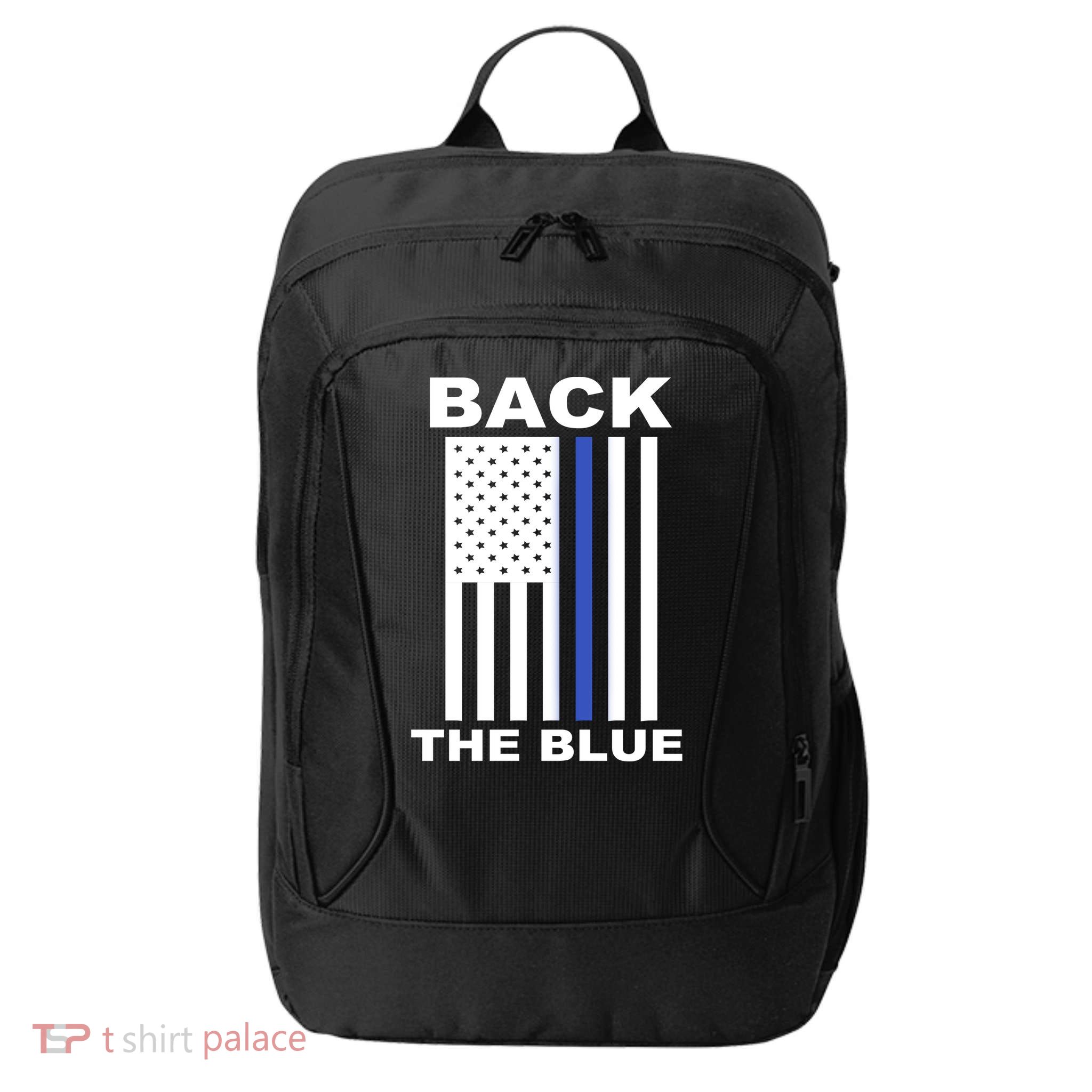 Back The Blue US Thin Line Support Cops City Backpack