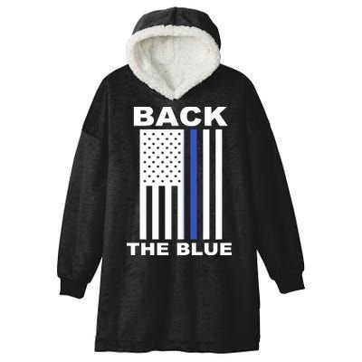 Back The Blue US Thin Line Support Cops Hooded Wearable Blanket