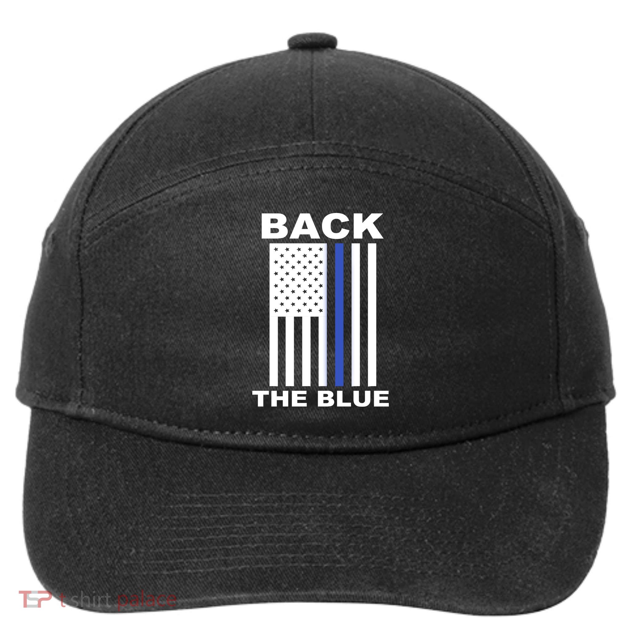 Back The Blue US Thin Line Support Cops 7-Panel Snapback Hat