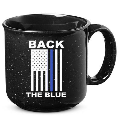 Back The Blue US Thin Line Support Cops 15oz Campfire Ceramic Mug