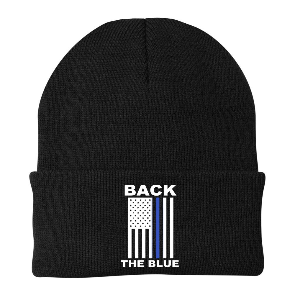 Back The Blue US Thin Line Support Cops Beanie