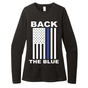 Back The Blue US Thin Line Support Cops Womens CVC Long Sleeve Shirt