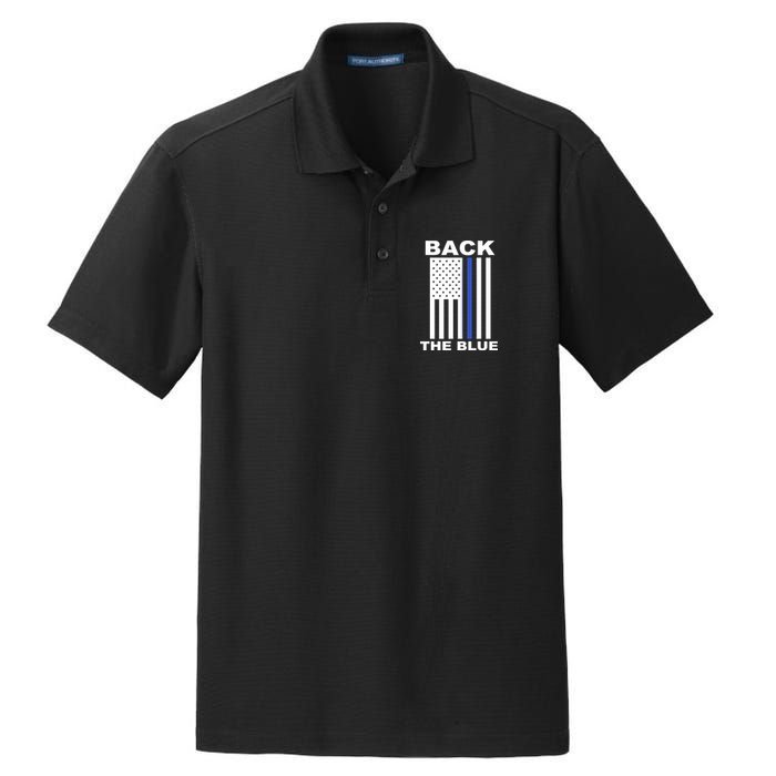 Back The Blue US Thin Line Support Cops Dry Zone Grid Polo