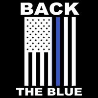 Back The Blue US Thin Line Support Cops Dry Zone Grid Polo