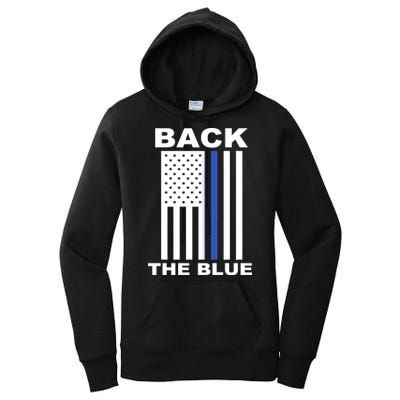 Back The Blue US Thin Line Support Cops Women's Pullover Hoodie