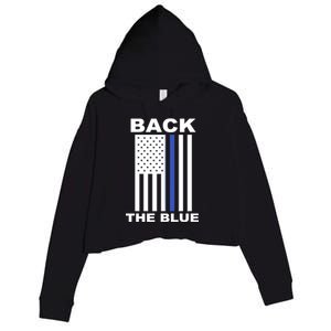 Back The Blue US Thin Line Support Cops Crop Fleece Hoodie