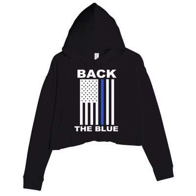 Back The Blue US Thin Line Support Cops Crop Fleece Hoodie
