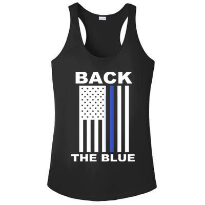 Back The Blue US Thin Line Support Cops Ladies PosiCharge Competitor Racerback Tank