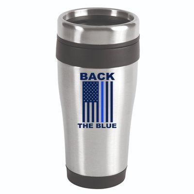 Back The Blue US Thin Line Support Cops 16oz Travel Tumbler