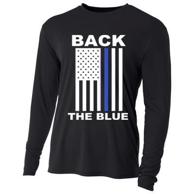 Back The Blue US Thin Line Support Cops Cooling Performance Long Sleeve Crew