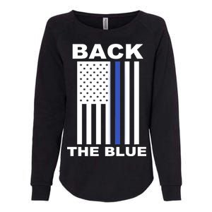 Back The Blue US Thin Line Support Cops Womens California Wash Sweatshirt