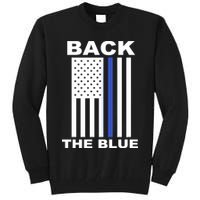Back The Blue US Thin Line Support Cops Tall Sweatshirt