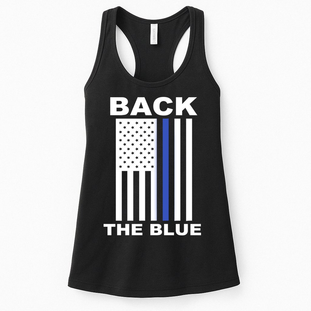 Back The Blue US Thin Line Support Cops Womens Tank Top