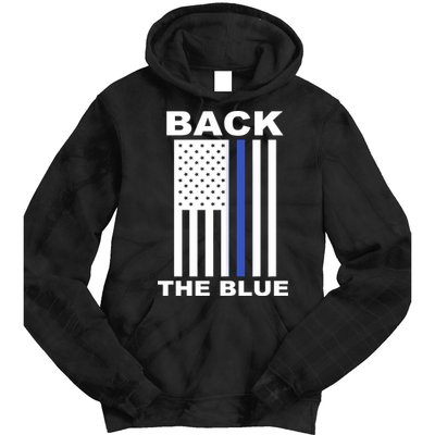 Back The Blue US Thin Line Support Cops Tie Dye Hoodie