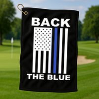 Back The Blue US Thin Line Support Cops Golf Towel