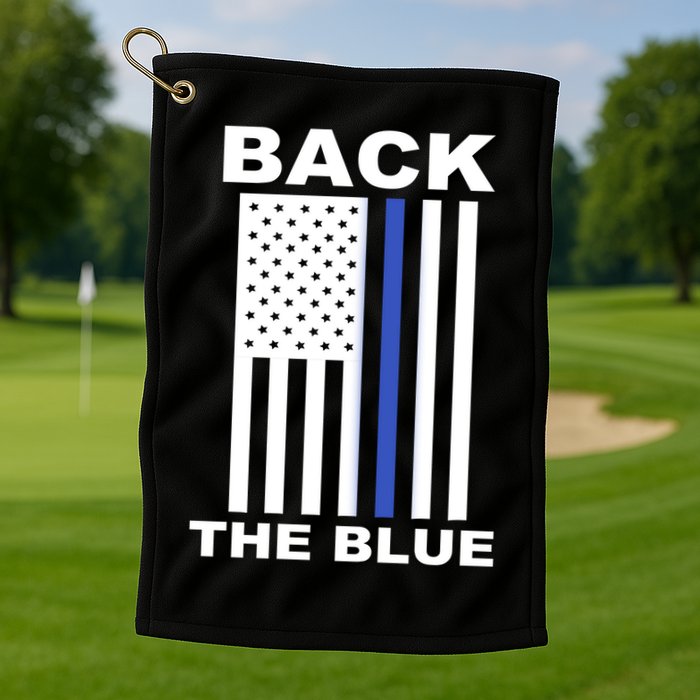 Back The Blue US Thin Line Support Cops Golf Towel
