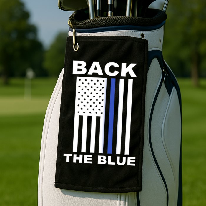 Back The Blue US Thin Line Support Cops Golf Towel