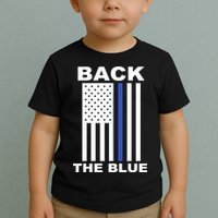 Back The Blue US Thin Line Support Cops Toddler T-Shirt