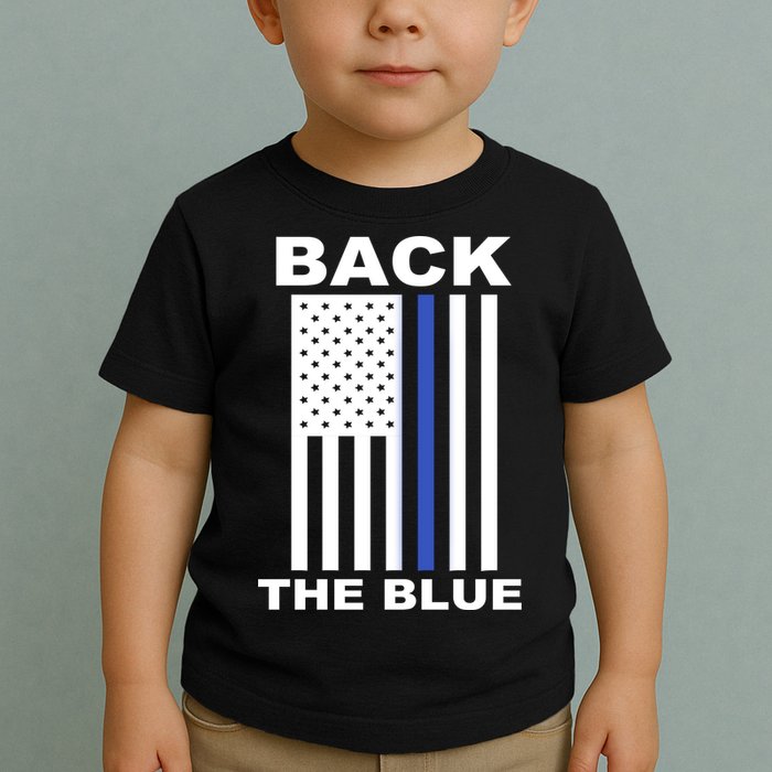 Back The Blue US Thin Line Support Cops Toddler T-Shirt