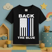 Back The Blue US Thin Line Support Cops Toddler T-Shirt