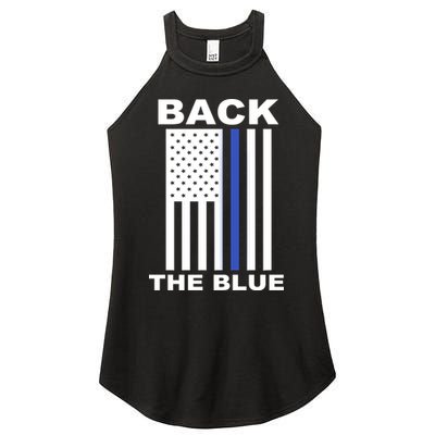 Back The Blue US Thin Line Support Cops Women's Perfect Tri Rocker Tank